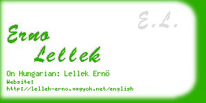 erno lellek business card